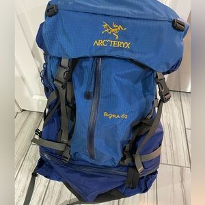 Arc’teryx Bora 62 multiday pack. Good condition, slight discoloration on top